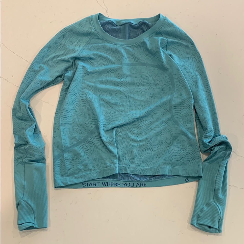 Women's Blue Long Sleeve Top